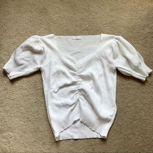 Puffy sleeves white top